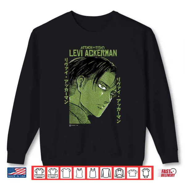 Sweatshirt Attack on Titan Levi Ackerman Japanese Manga Face Portrait Shirt