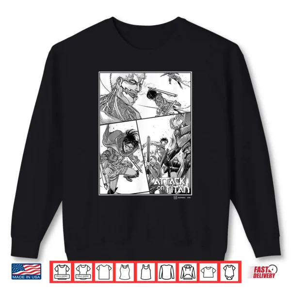 Sweatshirt Attack on Titan Survey Corps VS Armored Titan Manga Panels Shirt