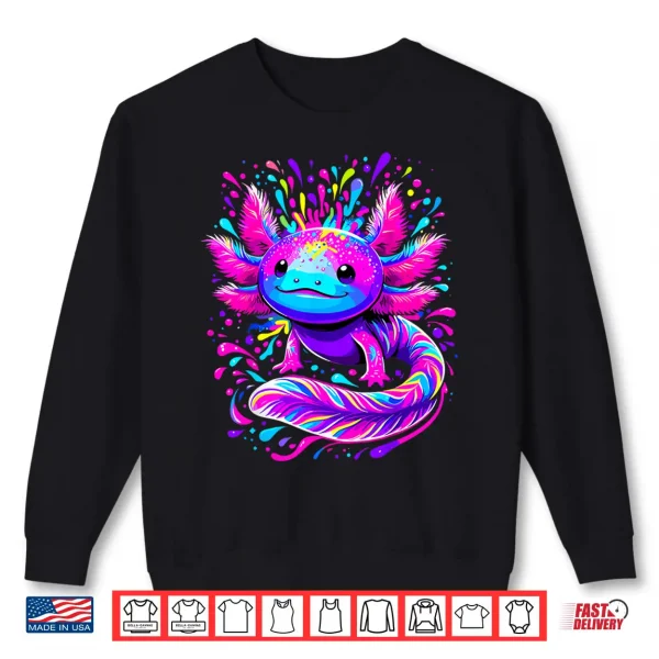 Sweatshirt Axolotl Beautiful Colorful Art Axolotl Shirt