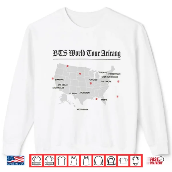 Sweatshirt B T S World Tour Arirang Map Shirt