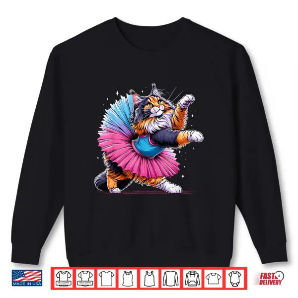 Sweatshirt Ballerina Maine Coon Cat Dancing Shirt