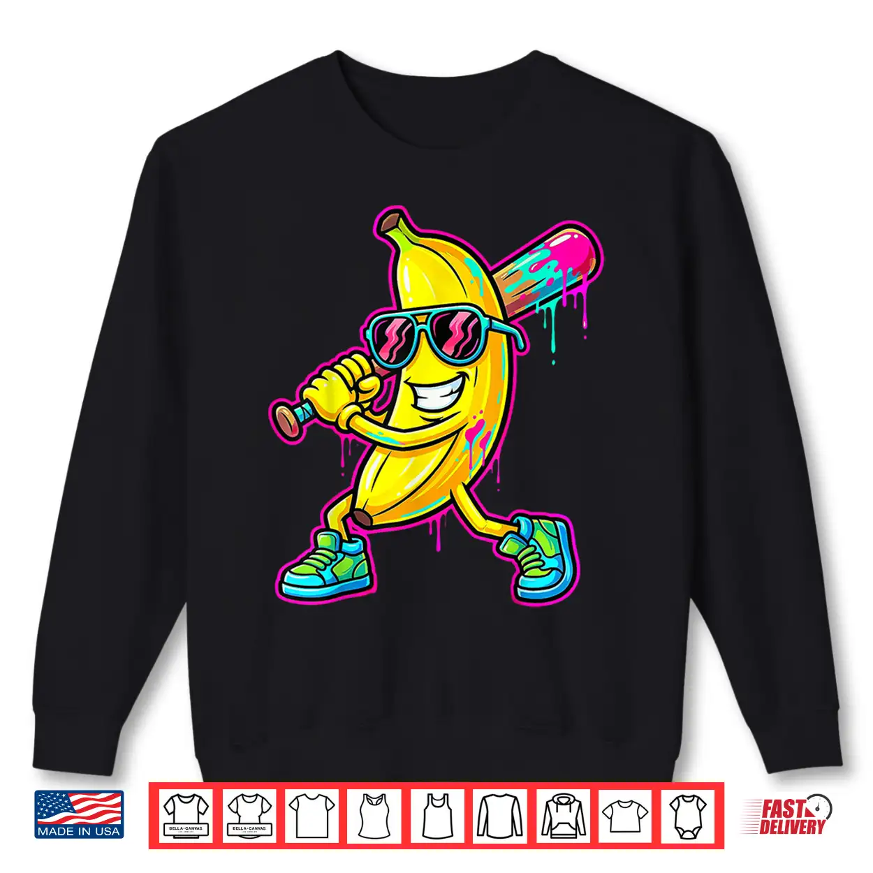Banana Funny Ice Cream Drip Kids Youth Boys Girls Shirt Banana Funny Ice Cream Drip Kids Youth Boys Girls Shirt