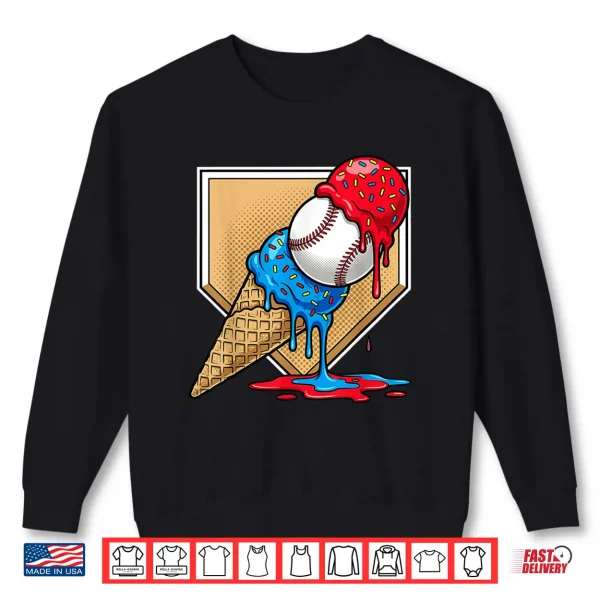 Baseball Drip Ice Cream Apparel Youth Drip Baseball Shirt 2 Sweatshirt Baseball Drip Ice Cream Apparel Youth Drip Baseball Shirt