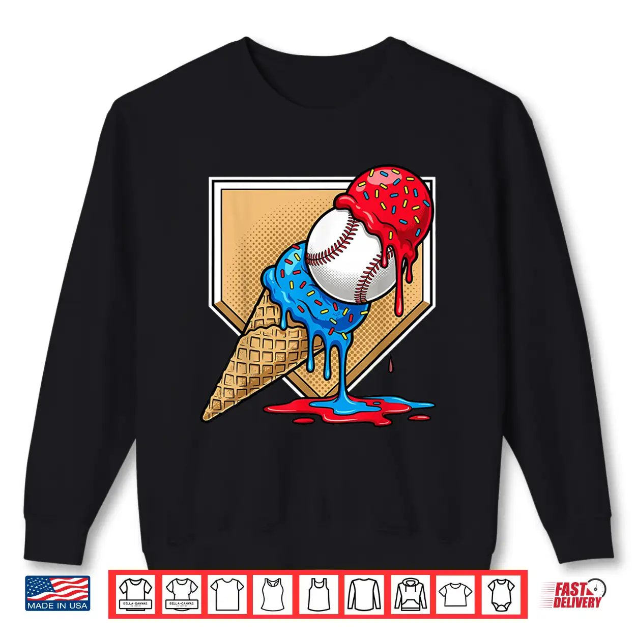 Baseball Drip Ice Cream Apparel Youth Drip Baseball Shirt Baseball Drip Ice Cream Apparel Youth Drip Baseball Shirt