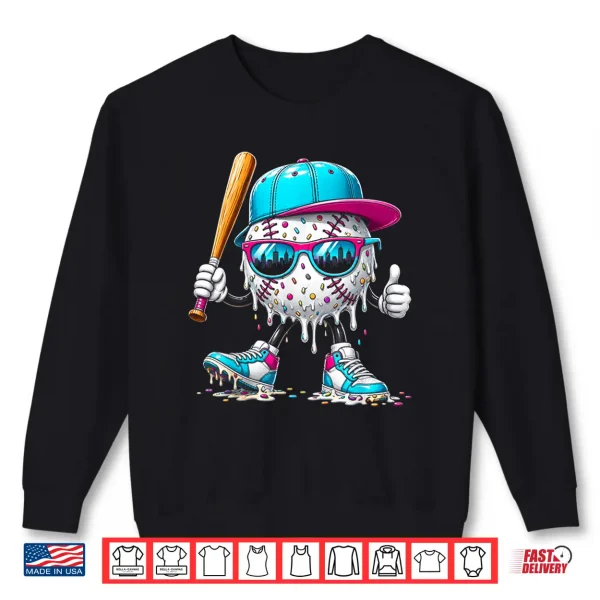Sweatshirt Baseball Drip Shirt for Boys Baseball 101 Shirt