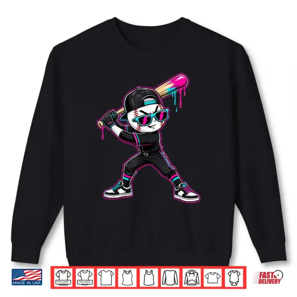 Sweatshirt Baseball Drip for Boys Ice Cream Baseball Shirt