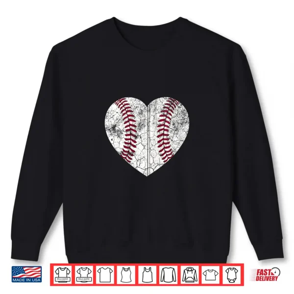 Sweatshirt Baseball Heart Fun Mom Dad Men Women Softball Wife Shirt