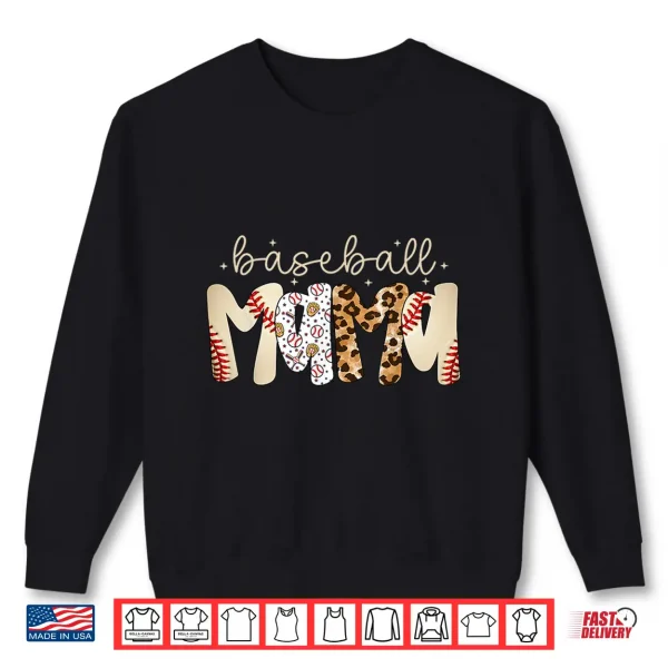 Sweatshirt Baseball Mama Leopard Baseball Mom Mothers Day Shirt