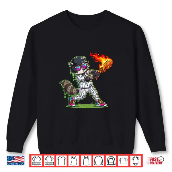 Sweatshirt Baseball Raccoon Donut Sprinkle Funny Trash Panda Shirt