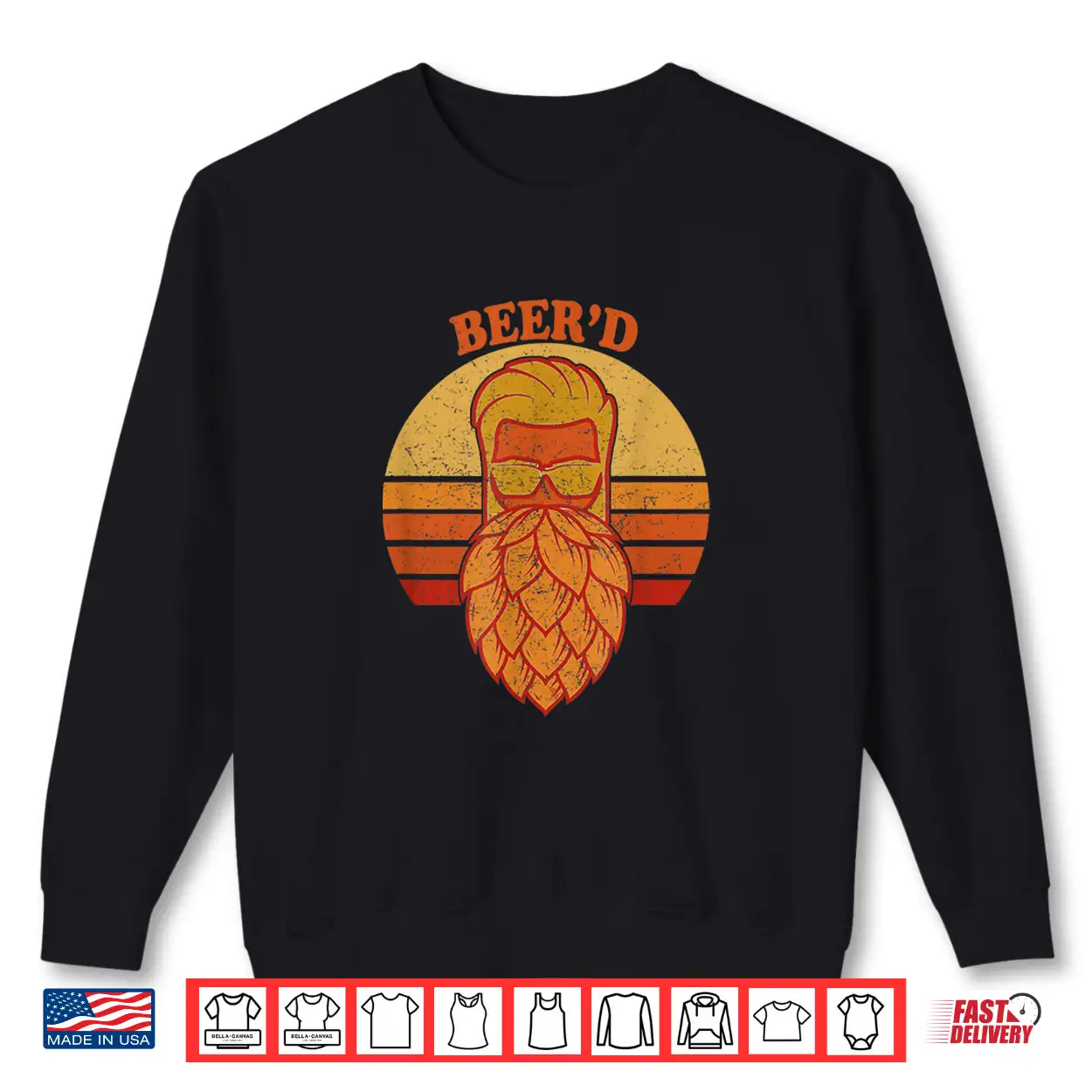 Beer D Hops Beard Beer Garden Retro Sunset Shirt Beer D Hops Beard Beer Garden Retro Sunset Shirt