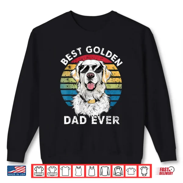 Sweatshirt Best Golden Dad Ever White English Cream Golden Retriever Shirt