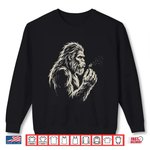 Sweatshirt Bigfoot Blowing Dandelion Shirt
