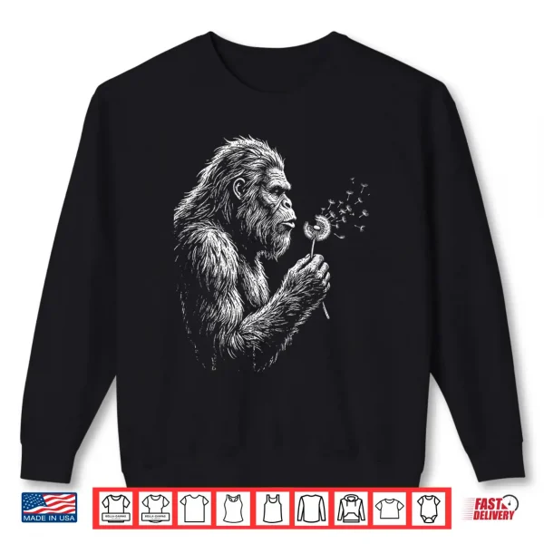 Bigfoot Blowing Wishes Dandelion Vintage Sasquatch Art Shirt 2 Sweatshirt Bigfoot Blowing Wishes Dandelion Vintage Sasquatch Art Shirt