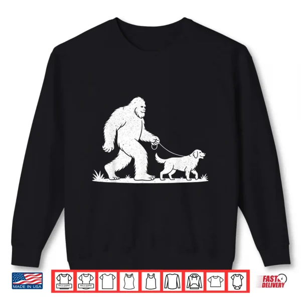 Sweatshirt Bigfoot and Golden Retriever Canine Lover Dog Owner Shirt