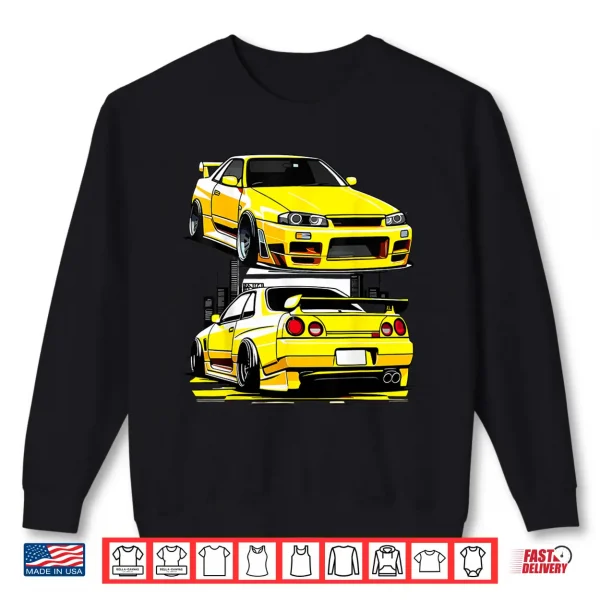 Black Gt R 32 Jdm Skyline Tuner Racing Stance Car Drift Shirt 2 Sweatshirt Black GT R 32 JDM Skyline Tuner Racing Stance Car Drift Shirt