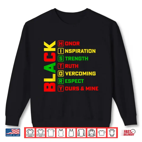 Sweatshirt Black History Month Leaders African American BHM Women Kids Shirt
