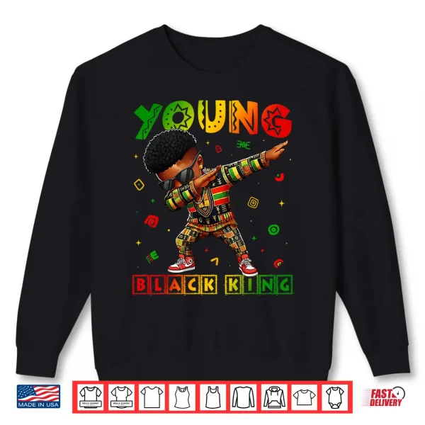 Sweatshirt Black History Month Young Black King African Pride Boys Shirt