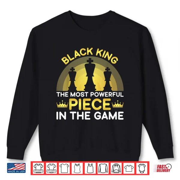 Sweatshirt Black King The Most Powerful Piece in The Game Men Boy Shirt