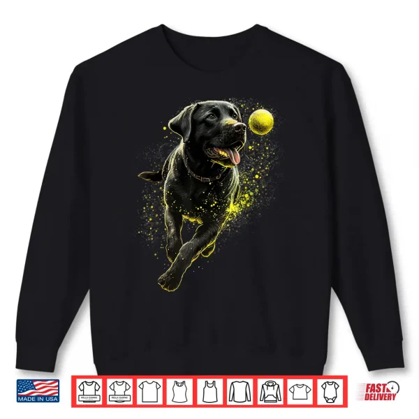 Sweatshirt Black Labrador Retriever Chasing A Ball Labrador Retriever Shirt