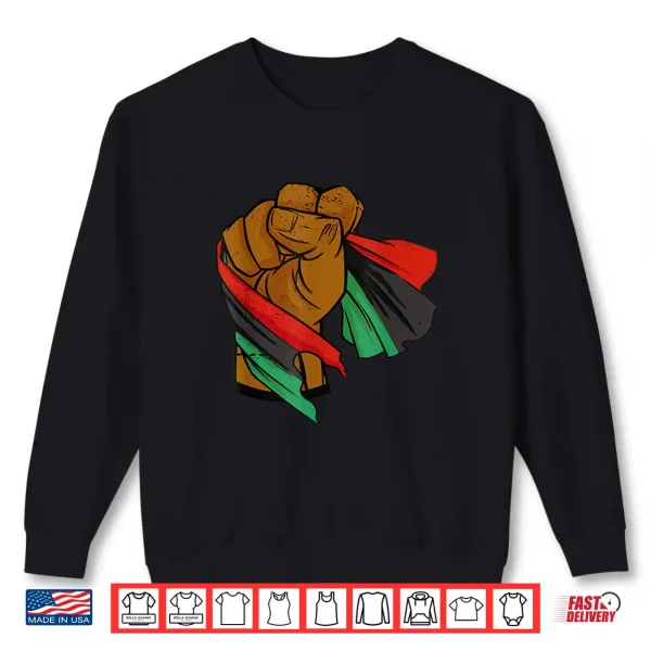 Sweatshirt Black Liberation Flag Juneteenth Pan African UNIA Flag Shirt