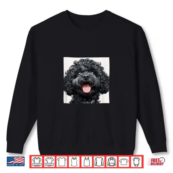 Sweatshirt Black Poodle Puppy Laughing Graphic Shirt