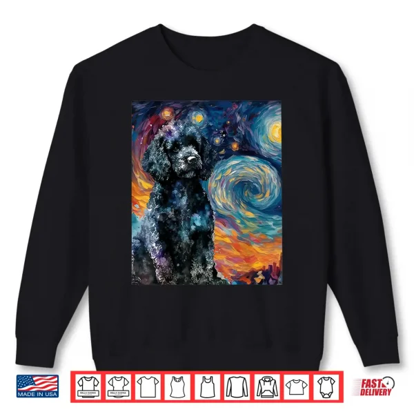 Sweatshirt Black Poodle Starry Night Dog Lover Puppy Pet Owner Shirt