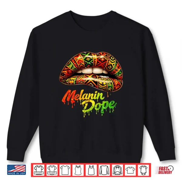 Sweatshirt Black Woman Pride Strong Tribal Lips Melanin Queen Shirt