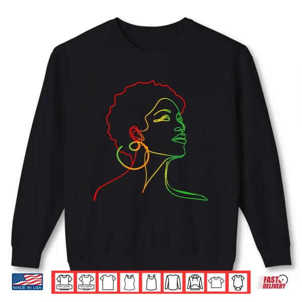 Sweatshirt Black Women Juneteenth Face Abstract Art Melanin African Shirt