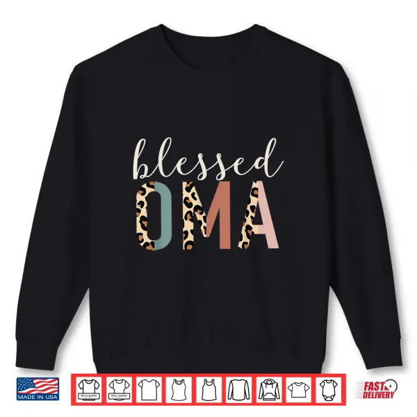 Sweatshirt Blessed Oma Cute Leopard Print Shirt