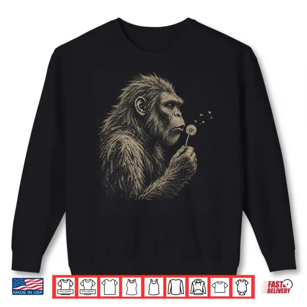 Sweatshirt Blowing Wishes Bigfoot Blowing Dandelion Shirt