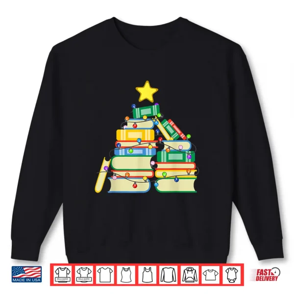 Sweatshirt Bookish Christmas Tree Christmas Library Tree For Bookworms Shirt