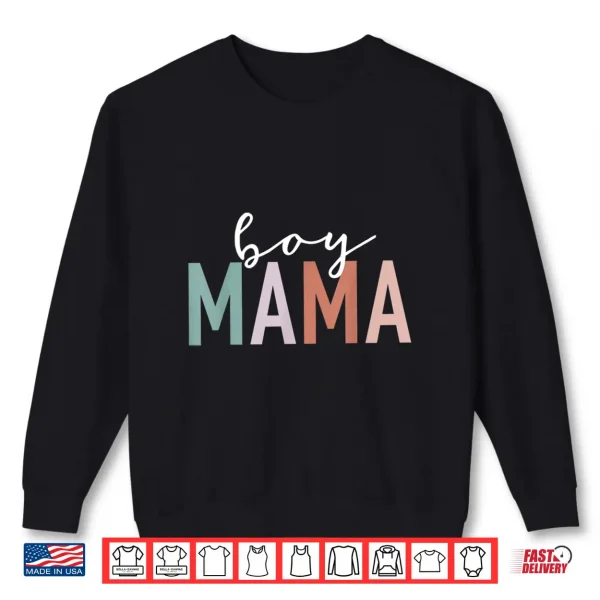 Sweatshirt Boy Mama Gifts For Mother Mom Of Boys Leopard Print Shirt