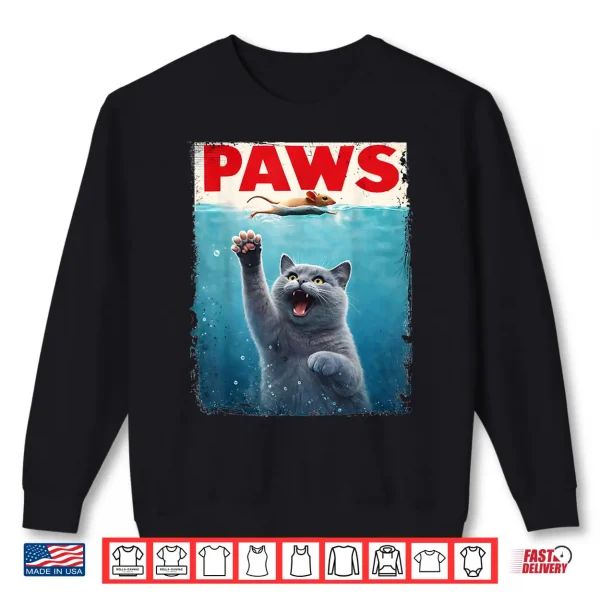 Sweatshirt British Shorthair Paws Parody Cat Chasing Mouse Cat Lovers Shirt
