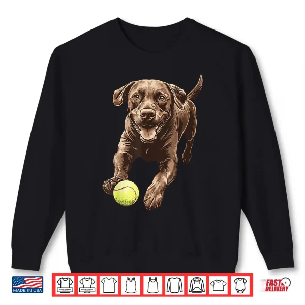Sweatshirt Brown Labrador chasing ball Shirt