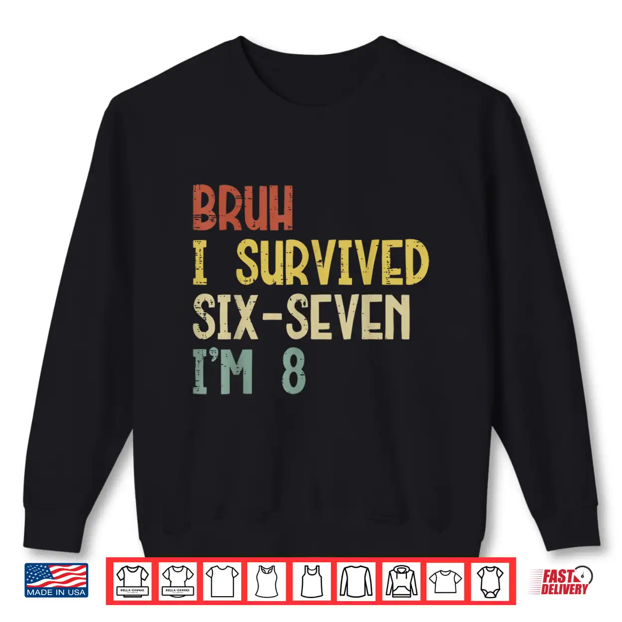 Bruh I Survived 6 7 Im 8 Year Old 8Th Birthday Boys Kids Shirt Bruh I Survived 6 7 Im 8 Year Old 8Th Birthday Boys Kids Shirt