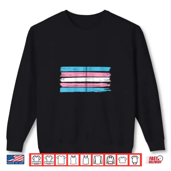 Sweatshirt Brush Painting Gay Pride Month LGBTQ Flag Transgender Shirt