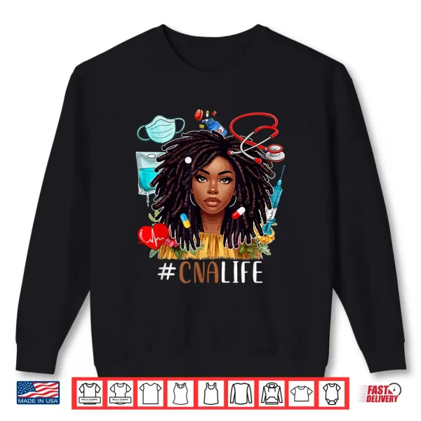 Sweatshirt CNA Costume Afro Woman Nurse Nursing Proud Black History Shirt