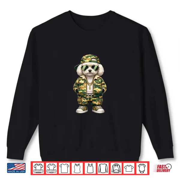 Sweatshirt Camo Hip Hop Toy Poodle Camouflage Gangsta Streetwear Hustle Shirt
