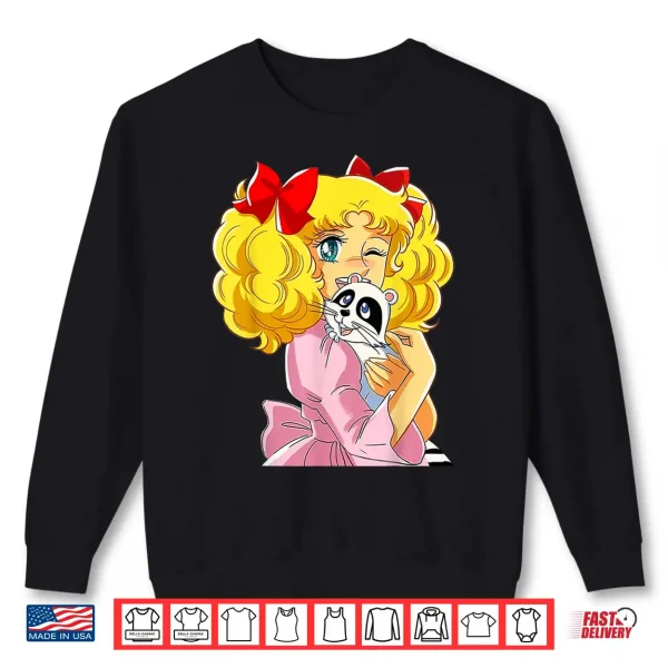 Sweatshirt Candy Candy and raccoon Retro Japanese Vintage 80s Anime Shirt 2