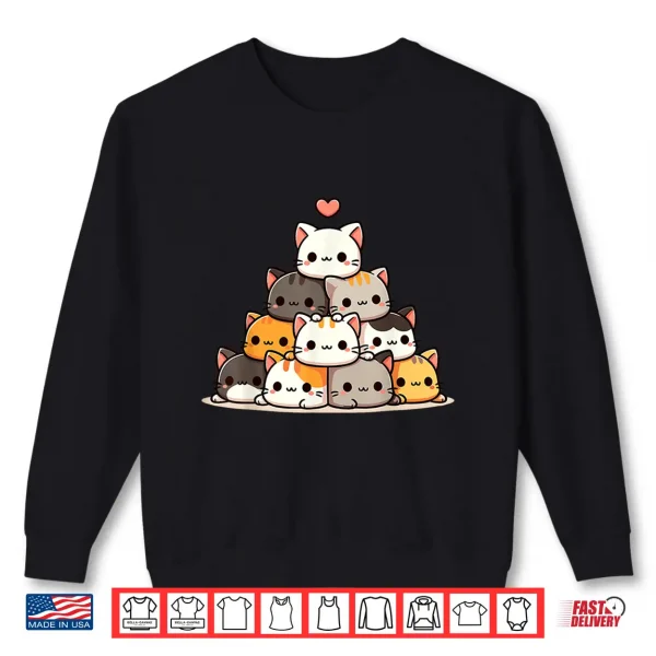 Sweatshirt Cat Cute Kitty Cats Anime Kawaii Neko Women Girls Shirt