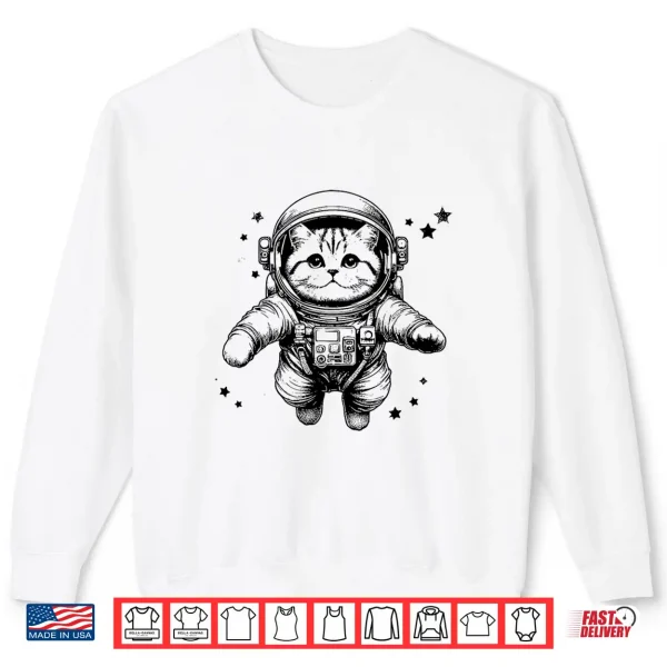 Sweatshirt Cat Dad Mom Space Astronaut British Shorthair Shirt