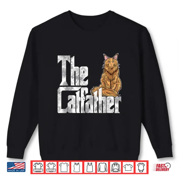 Sweatshirt Cat Dad The Catfather Maine Coon Cat Father Kitty Daddy Shirt