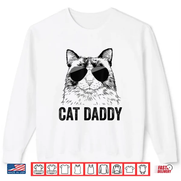 Sweatshirt Cat Daddy Vintage Ragdoll Cat Dad Fathers Day Shirt