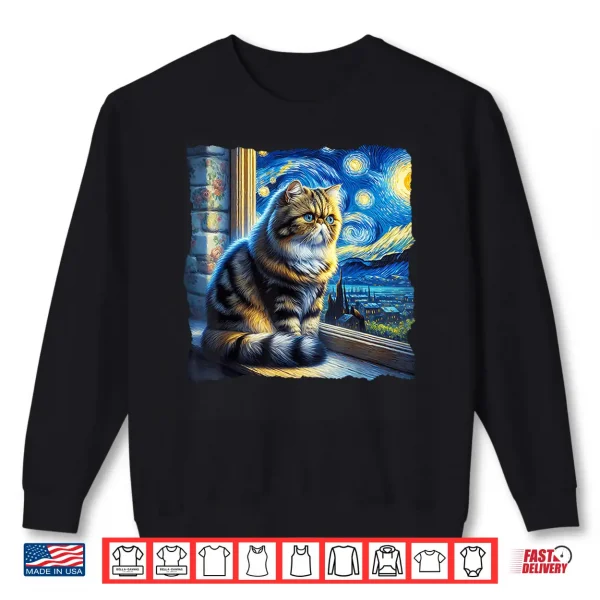 Sweatshirt Cat Exotic Shorthair Starry Night Exotic Shorthair Shirt