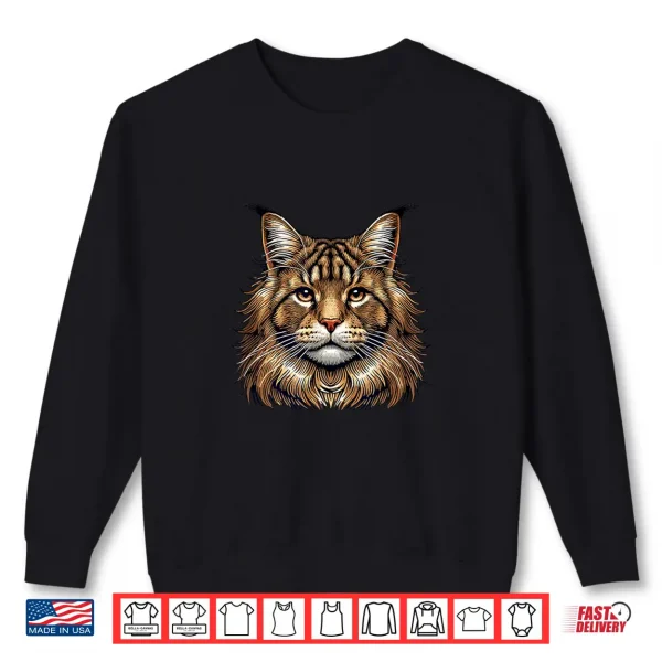 Sweatshirt Cat Face Maine Coon Shirt
