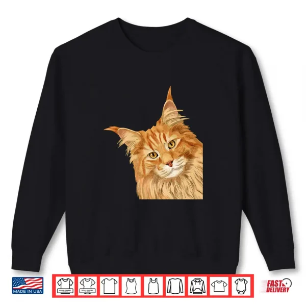 Sweatshirt Cat Funny Maine Coon Professional Minimalist Modern Graphic Shirt