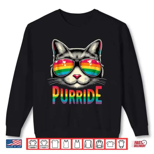 Sweatshirt Cat Gay Pride Rainbow LGBTQ Shirt