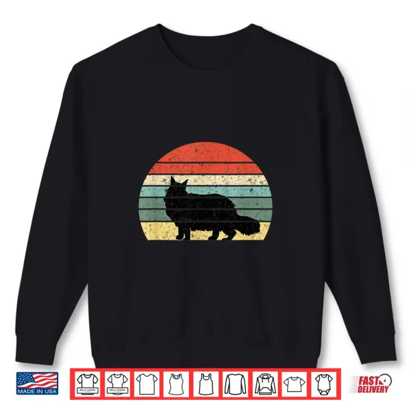 Sweatshirt Cat Lover Gift Shirt Retro Maine Coon Cat Shirt