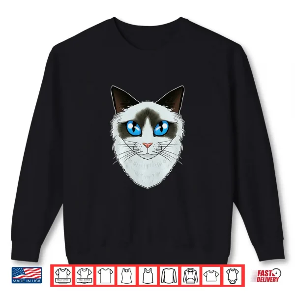 Sweatshirt Cat Lover I Cat Face I Ragdoll Cat Shirt