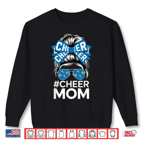Sweatshirt Cheer Mom Sports Fan Bow Sunglasses Cheerleading Support Shirt